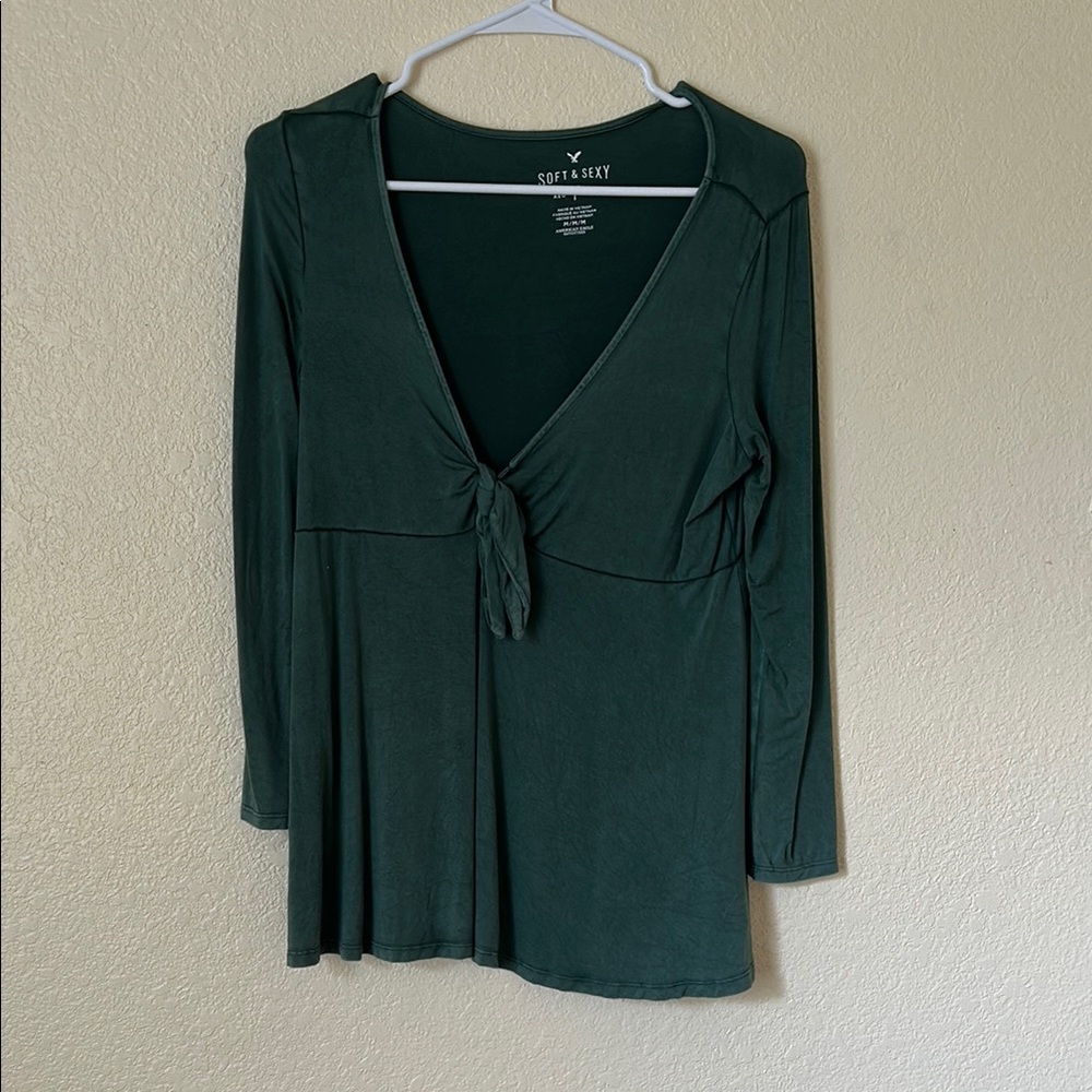 American Eagle Outfitters Dark Green Blouse